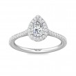 FlyerFit® 14K White Gold Micropave Halo Engagement Ring