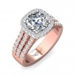 FlyerFit® 14K Pink Gold Shank And White Gold Top Encore Engagement Ring