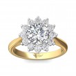 FlyerFit® 18K Yellow Gold Shank And White Gold Top Solitaire Engagement Ring