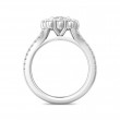 FlyerFit® 14K White Gold Shank And Platinum Top Micropave Halo Engagement Ring