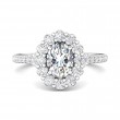 FlyerFit® Platinum Micropave Halo Engagement Ring