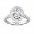 FlyerFit® Platinum Micropave Halo Engagement Ring