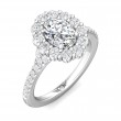 FlyerFit® Platinum Micropave Halo Engagement Ring