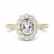 FlyerFit® 14K Yellow Gold Micropave Halo Engagement Ring