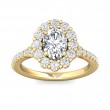 FlyerFit® 14K Yellow Gold Micropave Halo Engagement Ring