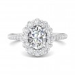 FlyerFit® Platinum Micropave Halo Engagement Ring