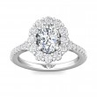 FlyerFit® Platinum Micropave Halo Engagement Ring