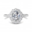 FlyerFit® Platinum Micropave Halo Engagement Ring