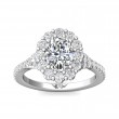 FlyerFit® Platinum Micropave Halo Engagement Ring