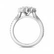 FlyerFit® Platinum Micropave Halo Engagement Ring