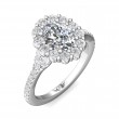 FlyerFit® Platinum Micropave Halo Engagement Ring