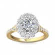 FlyerFit® 14K Yellow and 14K White Gold Micropave Halo Engagement Ring