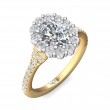 FlyerFit® 14K Yellow and 14K White Gold Micropave Halo Engagement Ring