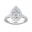 FlyerFit® 14K White Gold Micropave Halo Engagement Ring