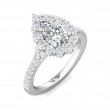 FlyerFit® 14K White Gold Micropave Halo Engagement Ring