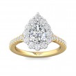 FlyerFit® 14K Yellow and 14K White Gold Micropave Halo Engagement Ring