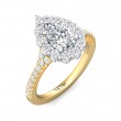 FlyerFit® 14K Yellow and 14K White Gold Micropave Halo Engagement Ring