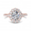 FlyerFit® 18K Pink Gold Micropave Halo Engagement Ring