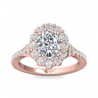 FlyerFit® 18K Pink Gold Micropave Halo Engagement Ring