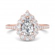 FlyerFit® 18K Pink Gold Micropave Halo Engagement Ring