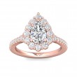 FlyerFit® 18K Pink Gold Micropave Halo Engagement Ring