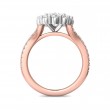 FlyerFit® 18K Pink Gold Shank And White Gold Top Micropave Halo Engagement Ring