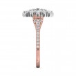 FlyerFit® 18K Pink Gold Shank And White Gold Top Micropave Halo Engagement Ring