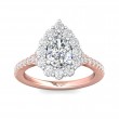 FlyerFit® 14K Pink Gold Shank And White Gold Top Micropave Halo Engagement Ring