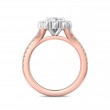 FlyerFit® 14K Pink Gold Shank And White Gold Top Micropave Halo Engagement Ring