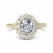 FlyerFit® 14K Yellow Gold Micropave Halo Engagement Ring