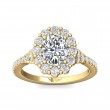 FlyerFit® 14K Yellow Gold Micropave Halo Engagement Ring