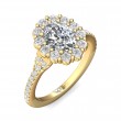 FlyerFit® 14K Yellow Gold Micropave Halo Engagement Ring