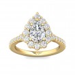 FlyerFit® 14K Yellow Gold Micropave Halo Engagement Ring