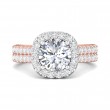 FlyerFit® 14K Pink Gold Shank And White Gold Top Encore Engagement Ring