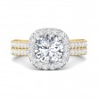 FlyerFit® 18K Yellow Gold Shank And White Gold Top Encore Engagement Ring