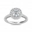 FlyerFit® 14K White Gold Micropave Halo Engagement Ring