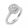 FlyerFit® 14K White Gold Micropave Halo Engagement Ring