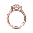 FlyerFit® 18K Pink Gold Micropave Halo Engagement Ring