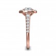 FlyerFit® 18K Pink Gold Micropave Halo Engagement Ring