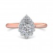 FlyerFit® 14K Pink Gold Shank And White Gold Top Solitaire Engagement Ring