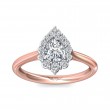 FlyerFit® 14K Pink Gold Shank And White Gold Top Solitaire Engagement Ring