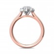 FlyerFit® 14K Pink Gold Shank And White Gold Top Solitaire Engagement Ring