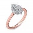 FlyerFit® 14K Pink Gold Shank And White Gold Top Solitaire Engagement Ring