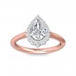 FlyerFit® 18K Pink Gold Shank And White Gold Top Solitaire Engagement Ring