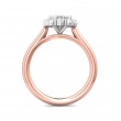 FlyerFit® 18K Pink Gold Shank And White Gold Top Solitaire Engagement Ring