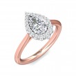 FlyerFit® 18K Pink Gold Shank And White Gold Top Solitaire Engagement Ring