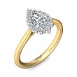 FlyerFit® 18K Yellow Gold Shank And White Gold Top Solitaire Engagement Ring