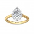 FlyerFit® 18K Yellow Gold Shank And White Gold Top Solitaire Engagement Ring