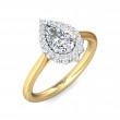 FlyerFit® 18K Yellow Gold Shank And White Gold Top Solitaire Engagement Ring