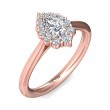 FlyerFit® 18K Pink Gold Solitaire Engagement Ring